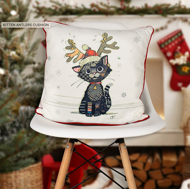 Festive Kitten Cushion