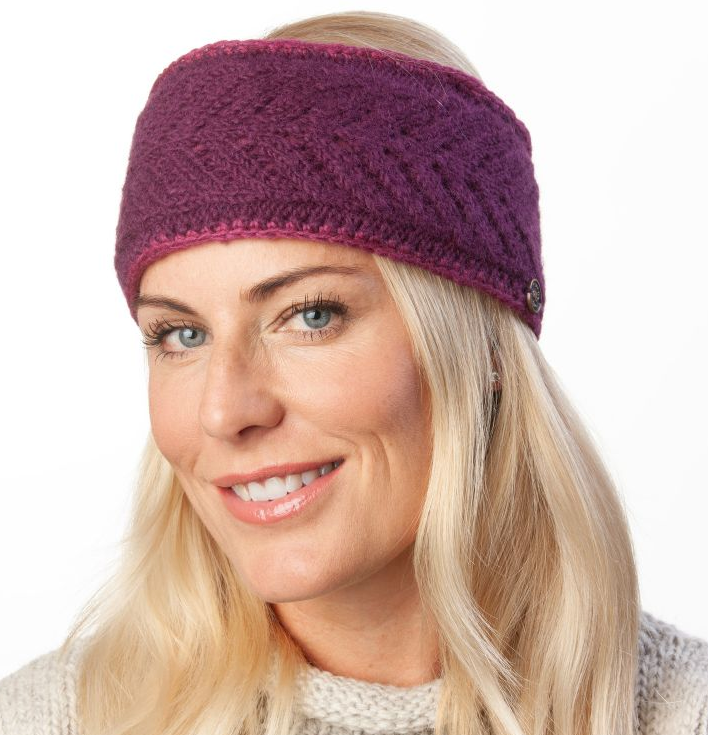 Lace Edge Headband - Purple
