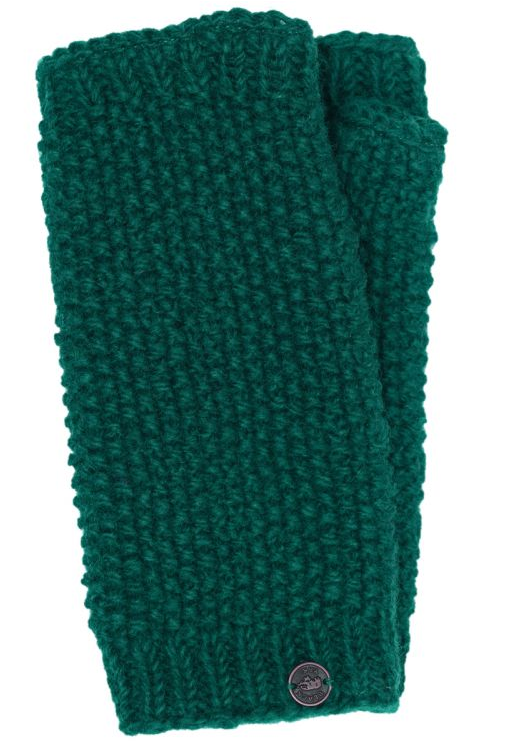 Moss Stitch Wristwarmers - Teal