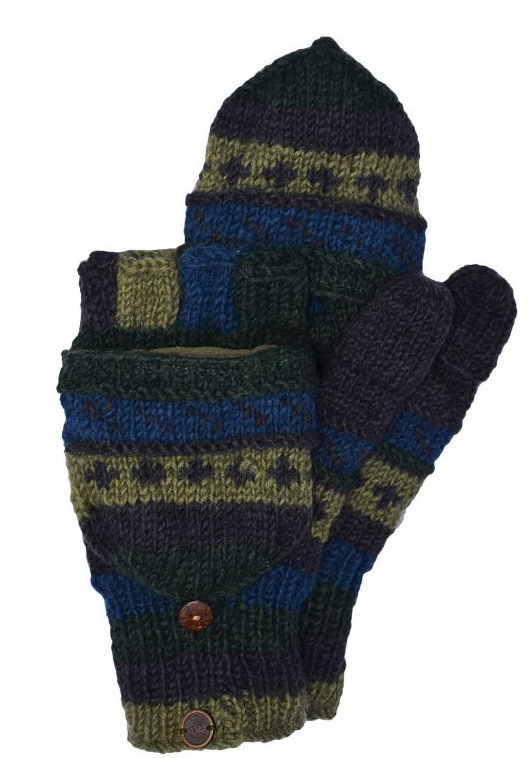 Men's Naya Pattern Mitts - Green/Blue
