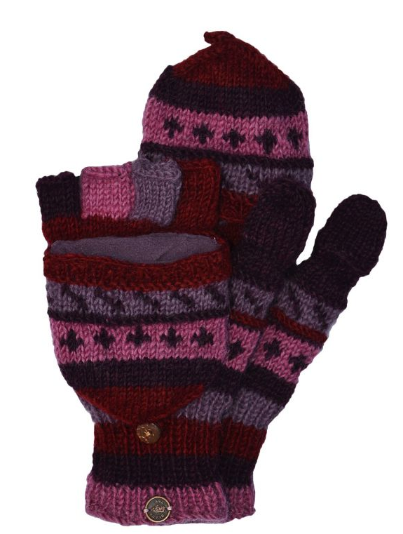 Ladies Naya Pattern Mitts - Berries