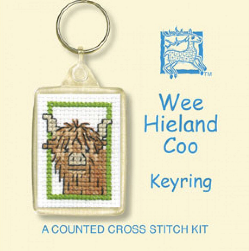 Highland Cow Cross Stitch Kit - Keyring
