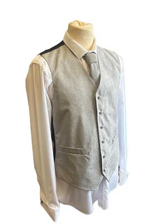Suede Effect Gents Waistcoat Vest - Grey