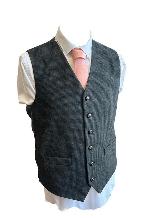 Green Hounds Tooth Waistcoat