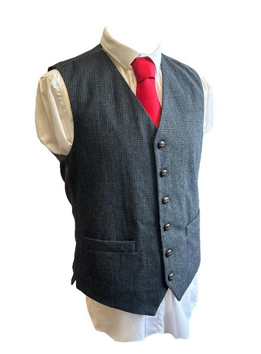 Charcoal Check Hounds Tooth Waistcoat