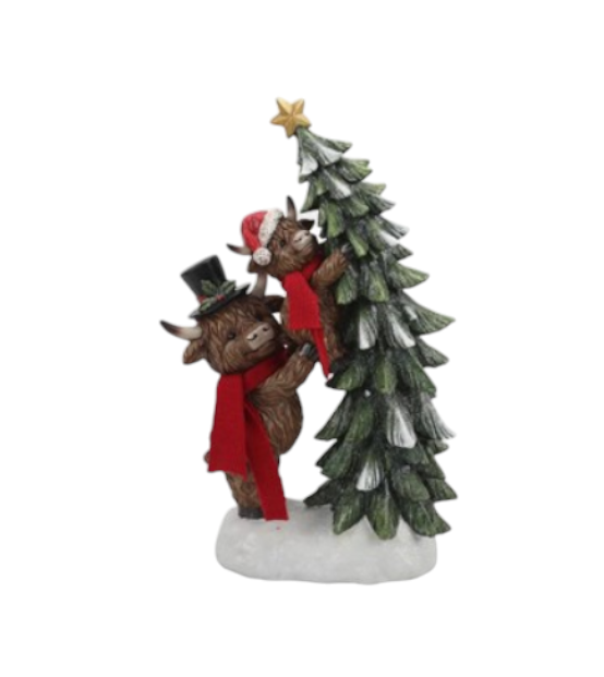LED Highland Cow & Tree
