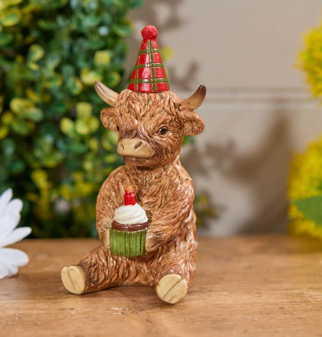Birthday Highland Cow Ornament