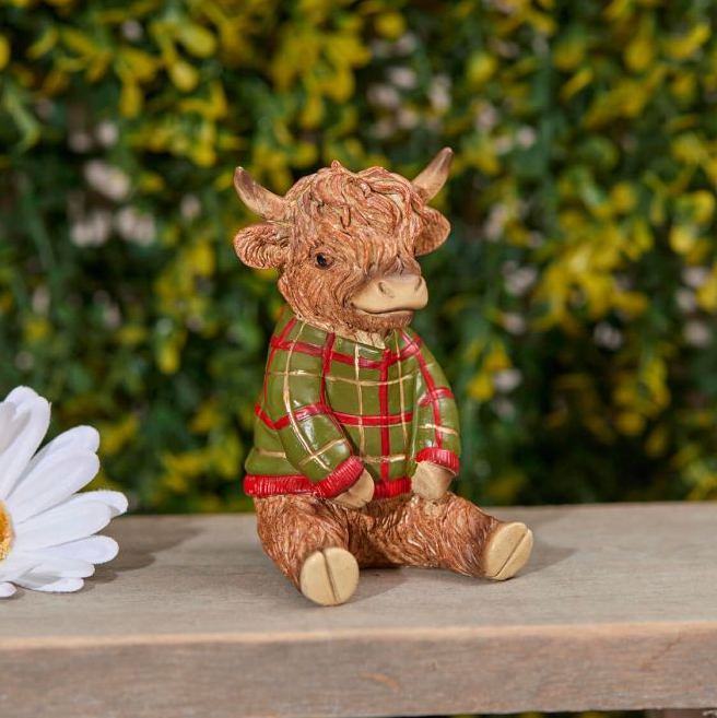 Tartan Jumper Highland Cow Ornament