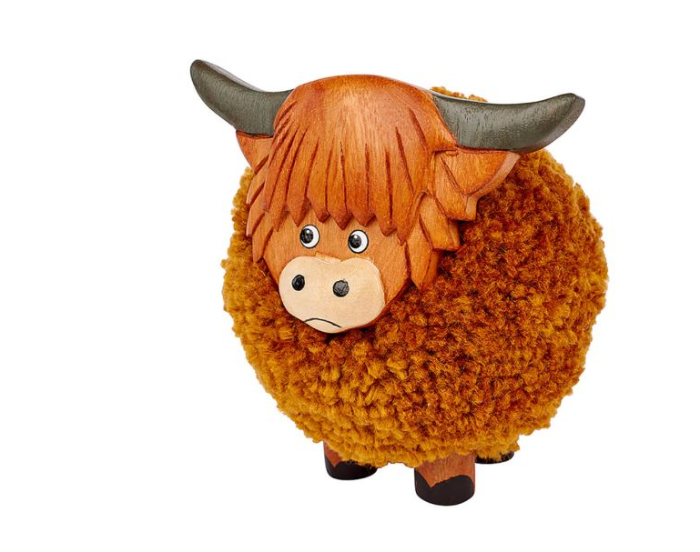 Highland Cow Pom Pom Ornament