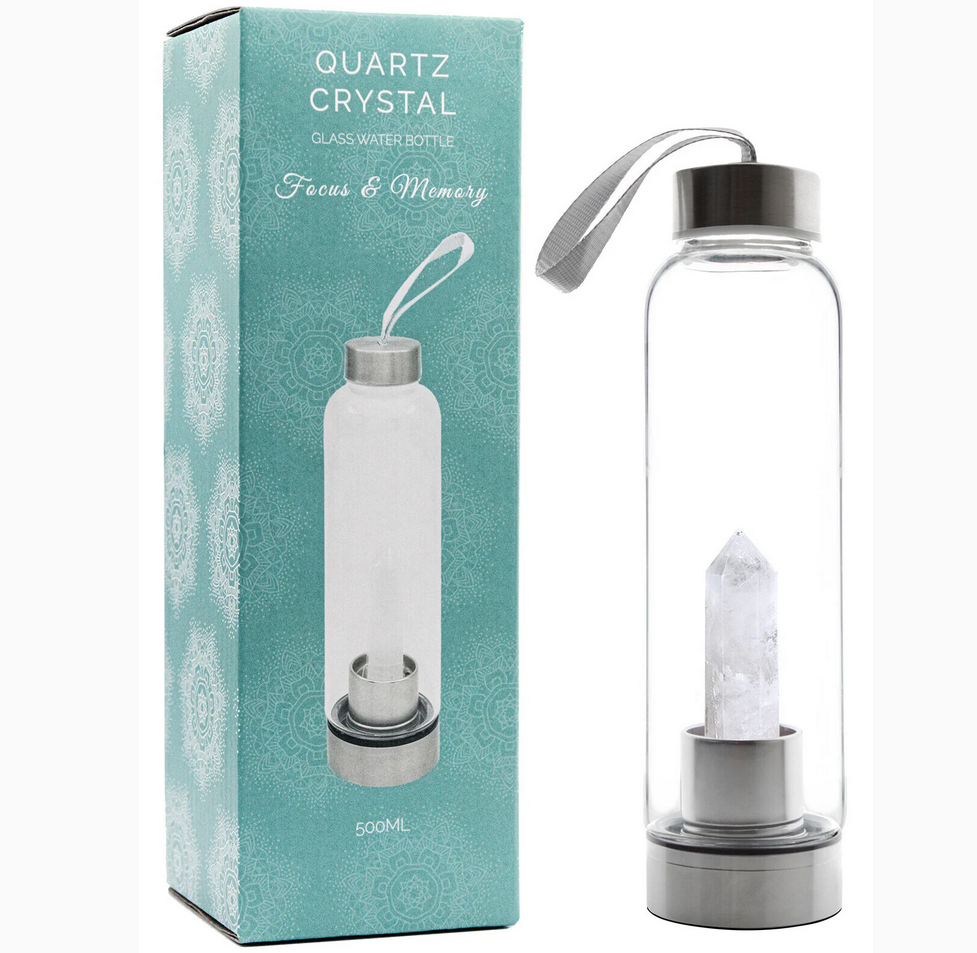 Focus & Memory Crystal Glass Water Bottle
