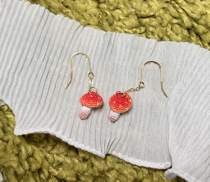 Miss Peachy Mushroom Earrings