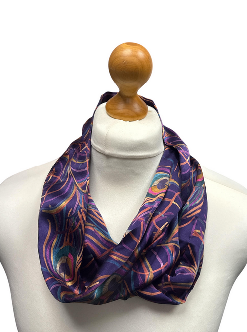 Purple Silk Satin Scarf
