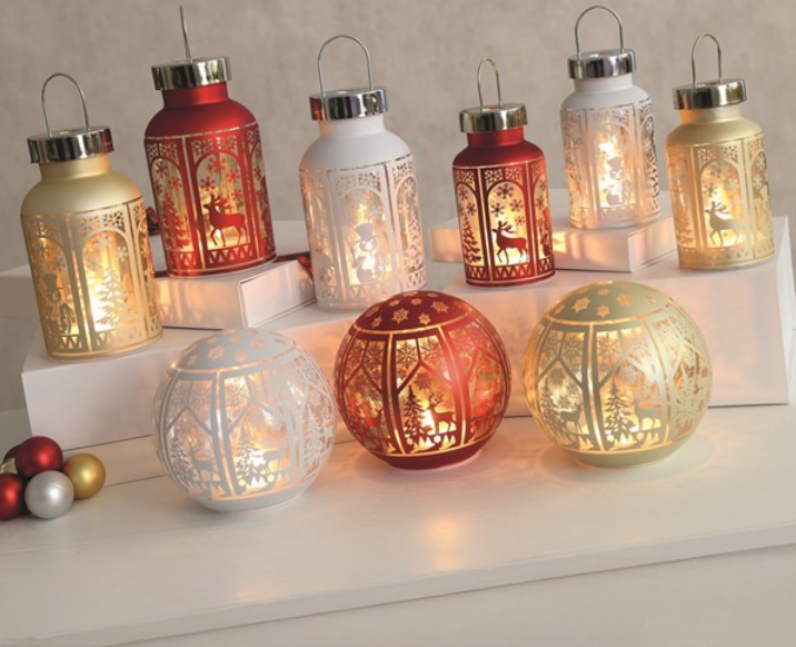 LED Festive Glass Ball - 15cm