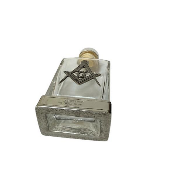 Masonic Glass Whisky Flask
