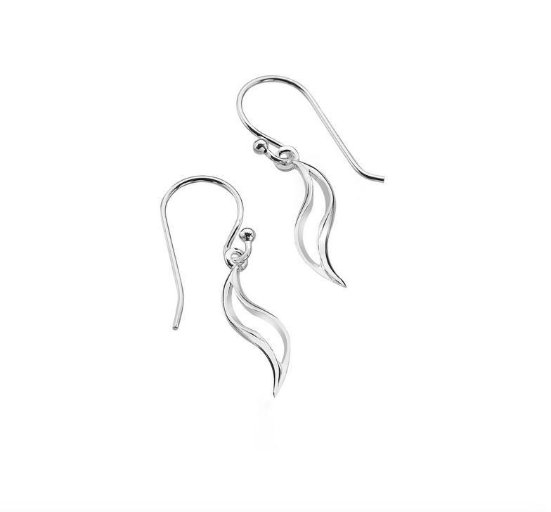 Double Wave Dangle Earrings