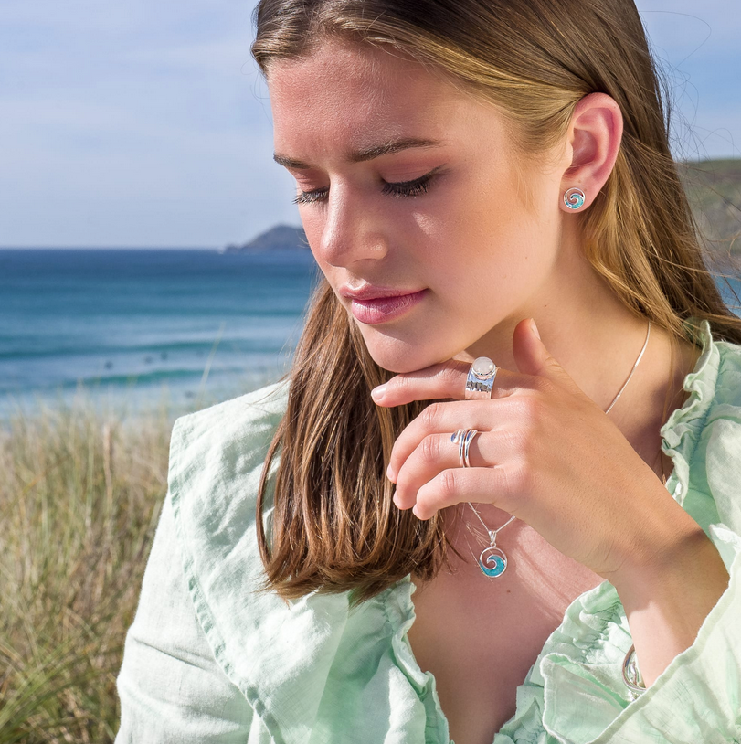 Turquoise Ocean Wave Necklace
