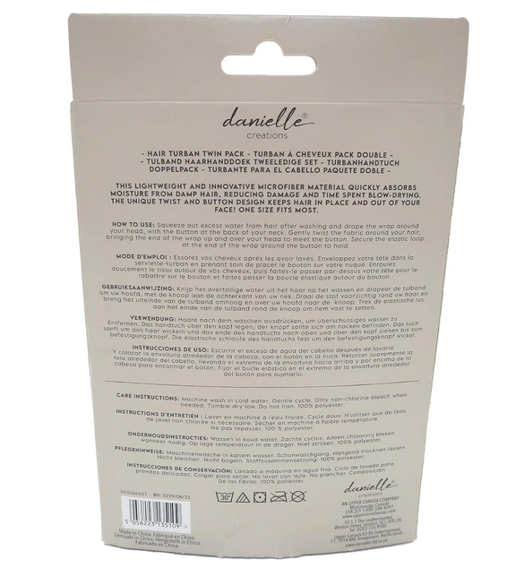 Twin Pack Beige Hair Turban
