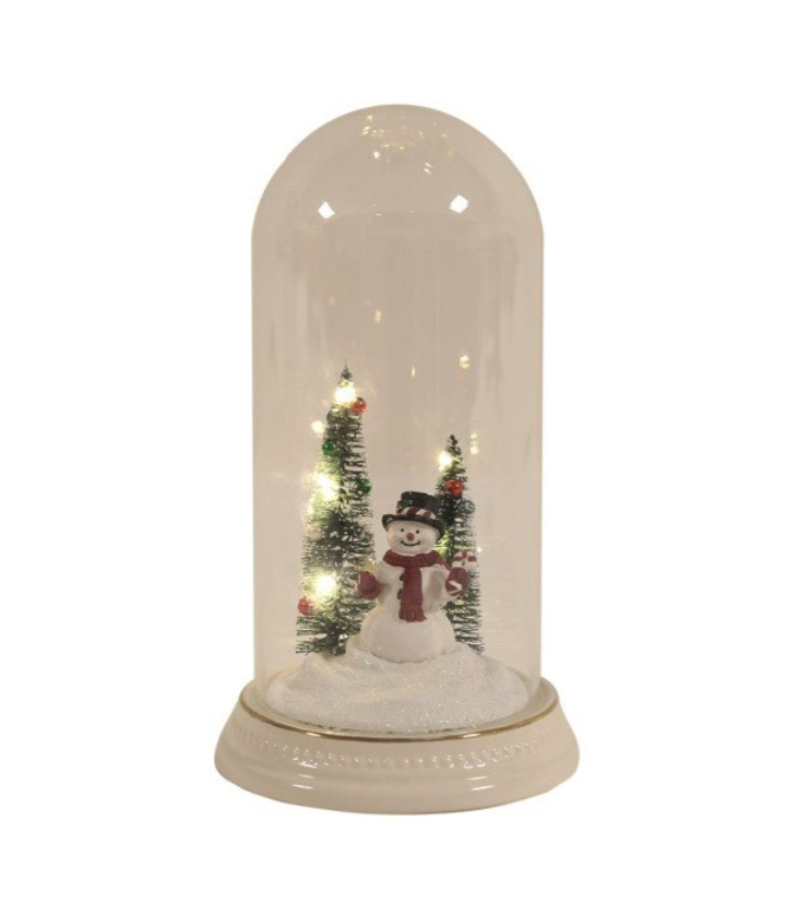 LED Snowman Glass Dome Decoration 23cm