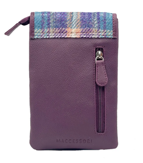 Green/Purple Plaid Mini Crossbody Bag