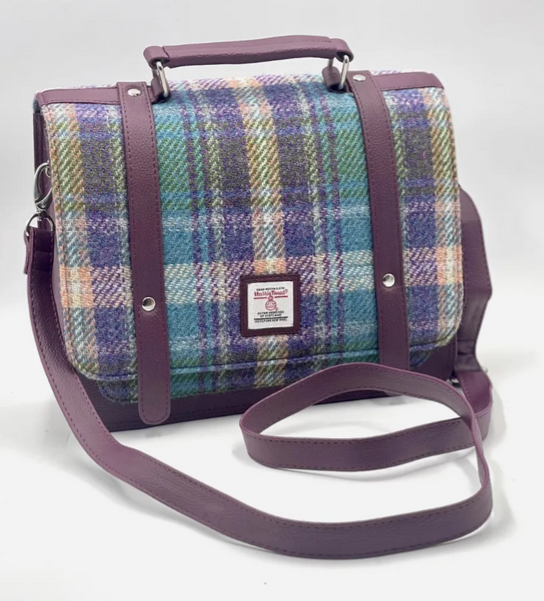 Green Purple Plaid Ladies Messenger Bag