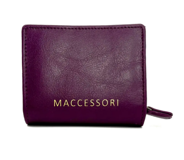 Green Purple Plaid Trifold Purse