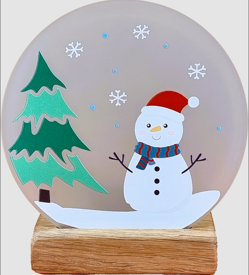 Snowman Round Candle Holder