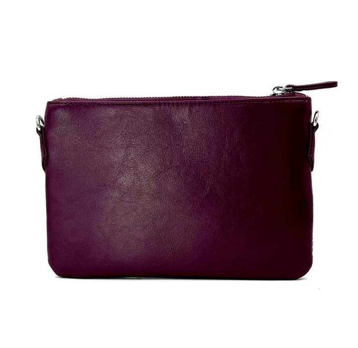 Green Purple Plaid Zip Purse Bag