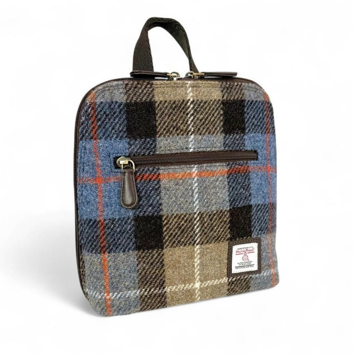 brown check mini backpack Blue Brown Check Mini Backpack – Kilts Wi Hae Ltd