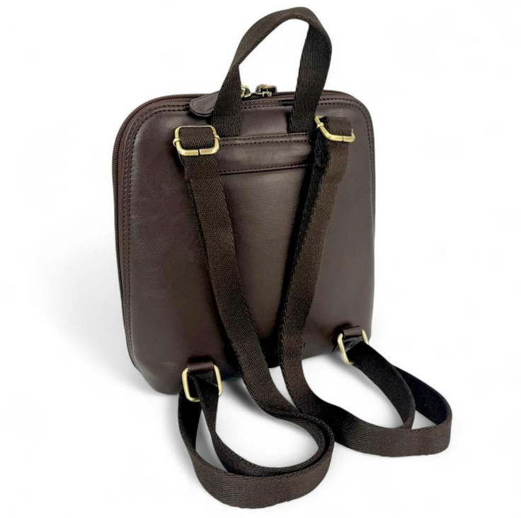 Blue Brown Check Mini Backpack