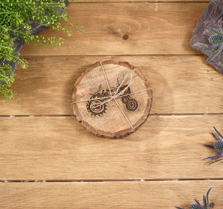 Mango Wood Tractor Coasters
