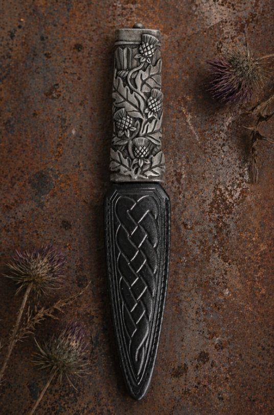 Scottish Wild Thistle Silver Sgian Dubh