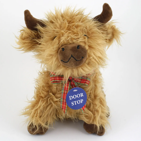 Super Cute Hairy Highland Cow Coo Door Stop