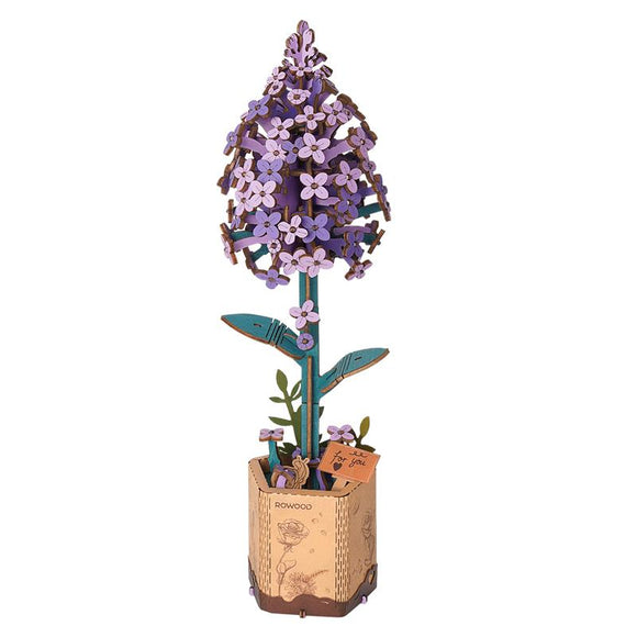 Beautiful Build It Yourself Wooden Purple Lilac Pot Model Building Kit