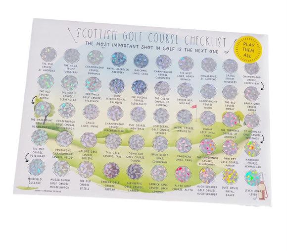 Scottish Golf Course Scratch Off Poster - Play Them All!