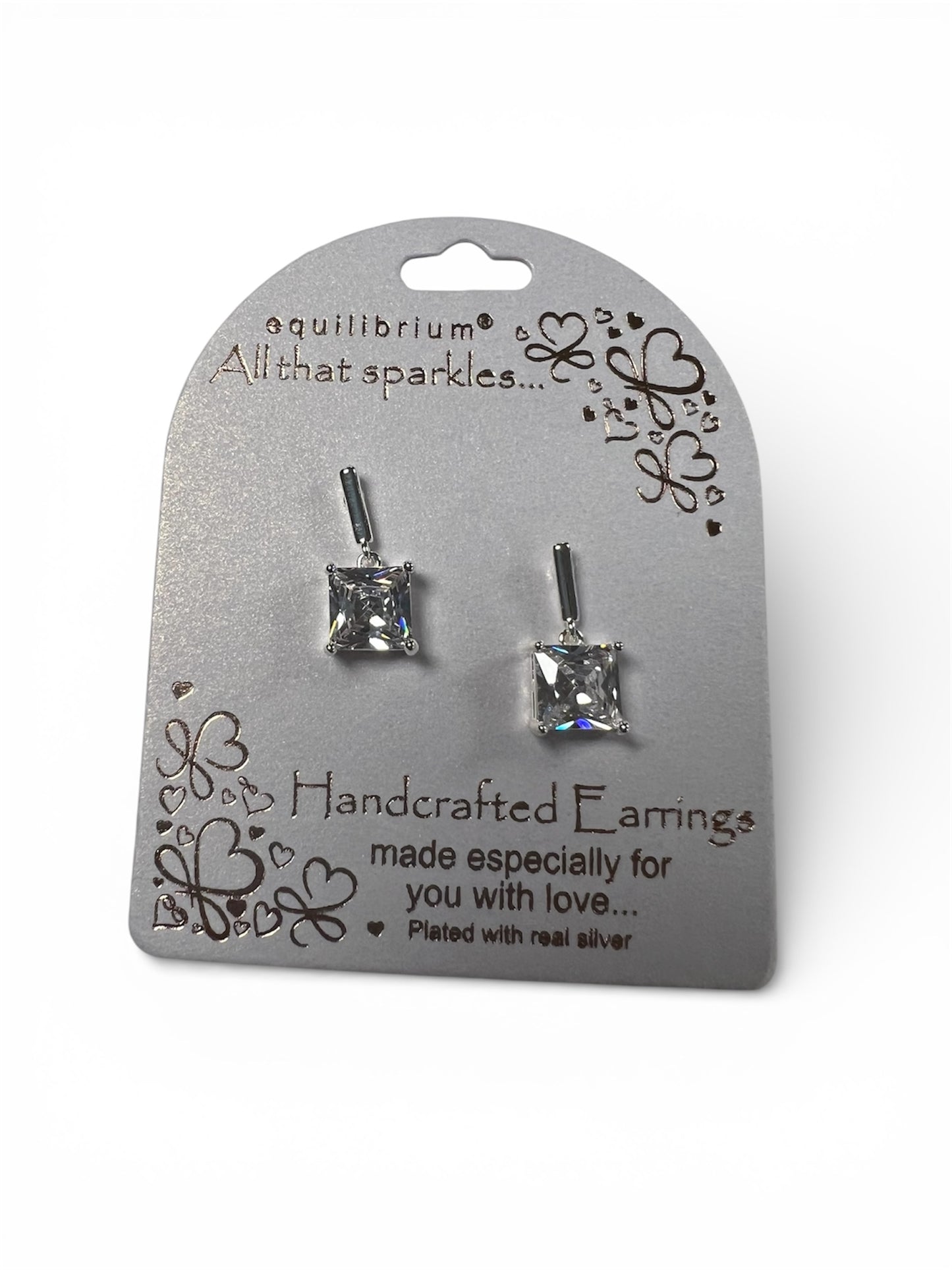 Square Stud Drop Earrings