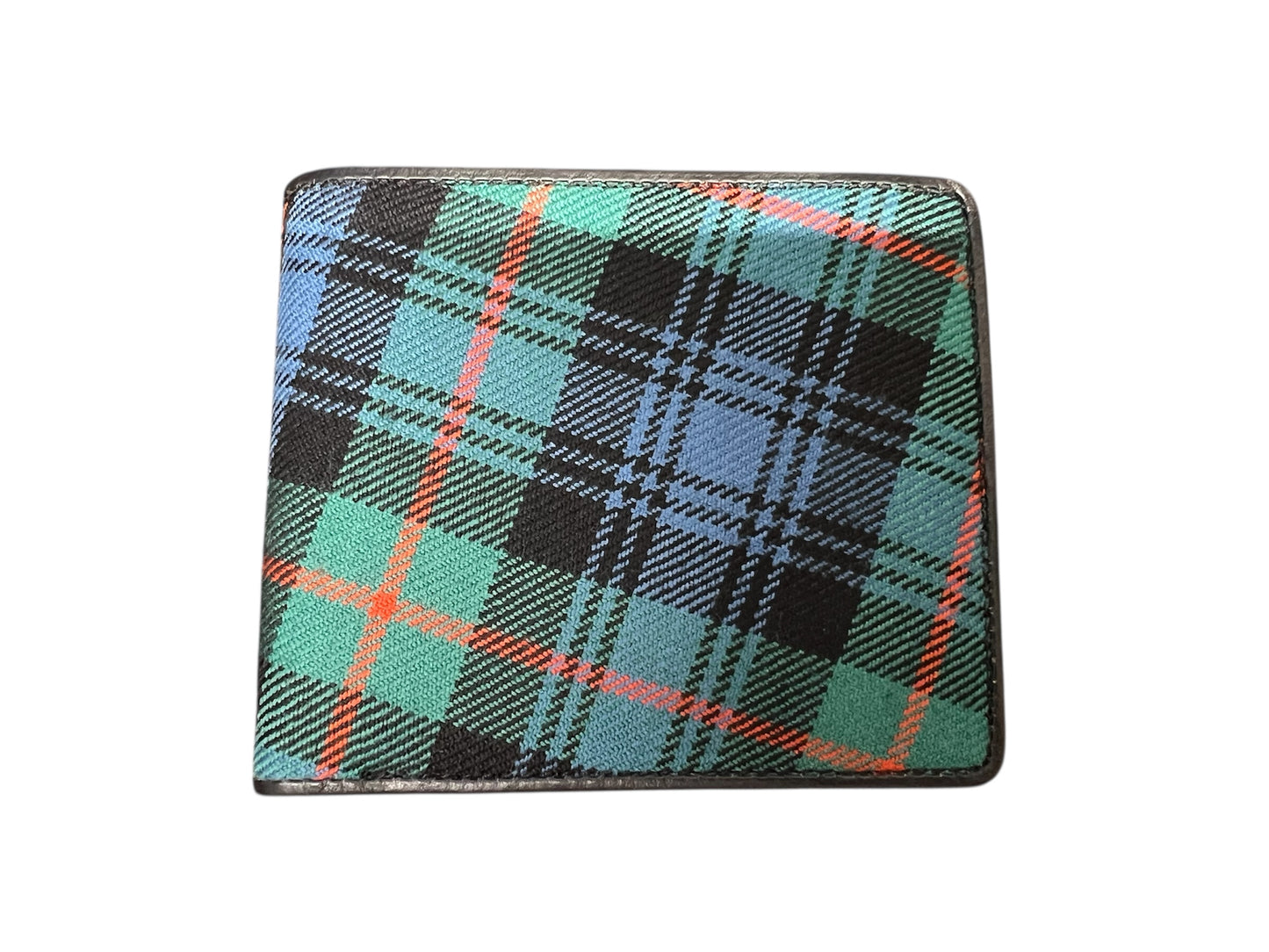 100% Scottish Tartan & Real Leather Mens Wallet - Murray Of Atholl Old