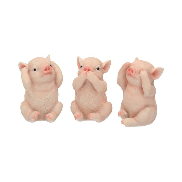 Three Wise Pigs - Hear No, Speak No, See No Evil Figurines