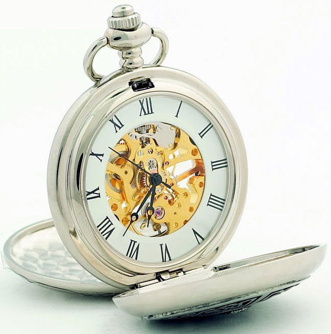Celtic Knot Thistle Mechanical Pocket Watch