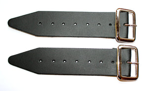 Leather Kilt Strap and Buckle 5" Extender Extension 1.5" wide  x 2 (Pair) Black