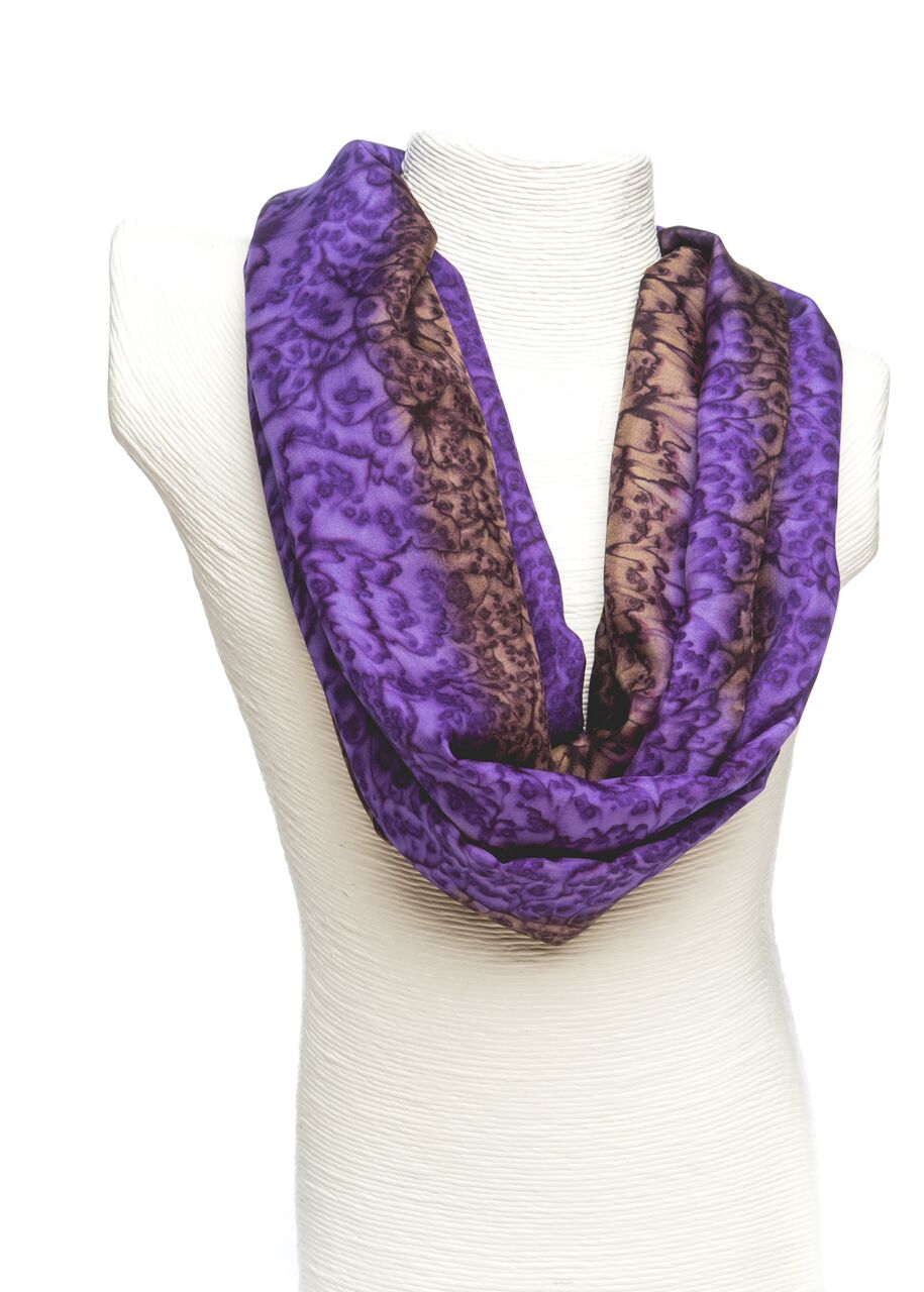 Purple Haze Habotai Silk Scarf