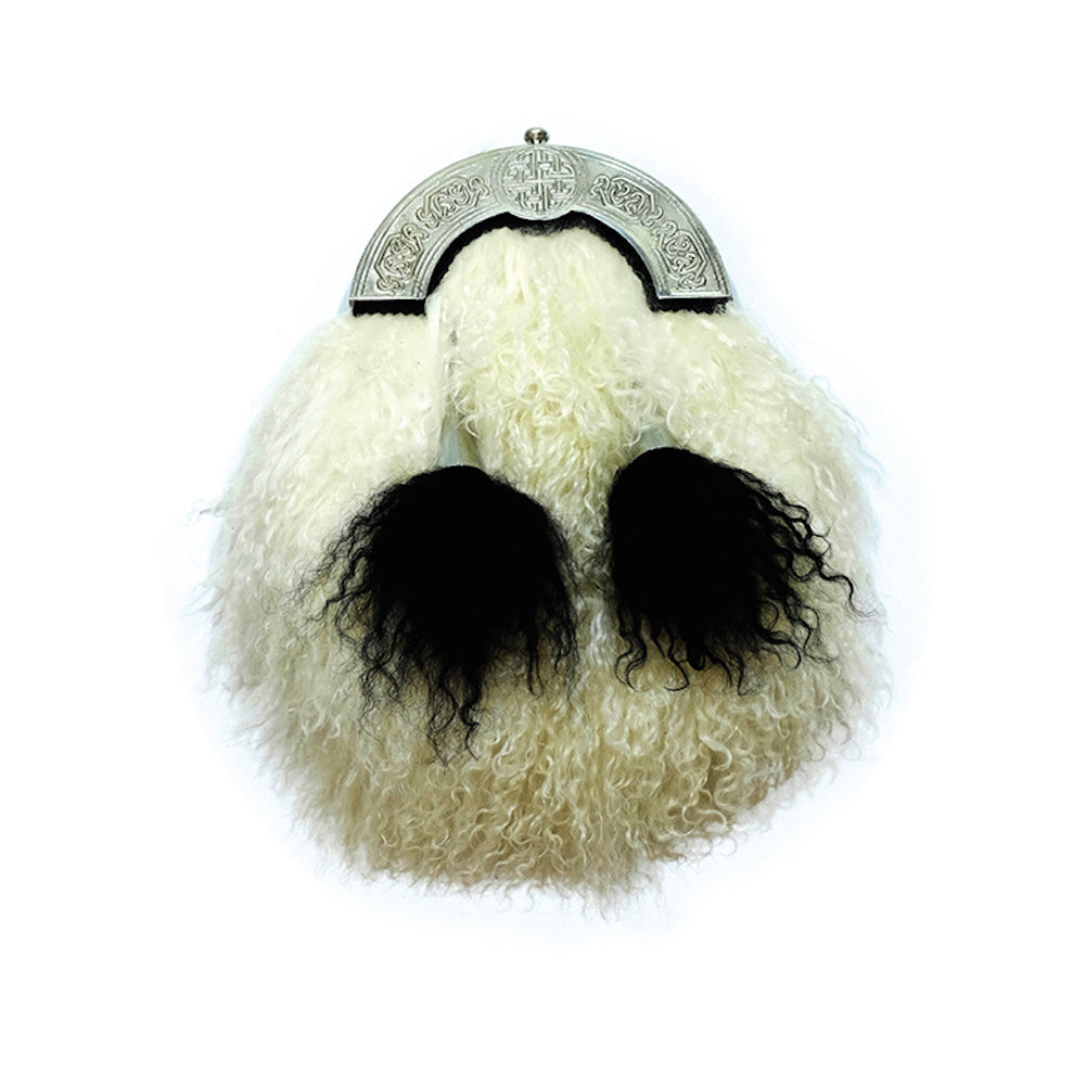 White Dress Sporran Celtic Knot Cantle