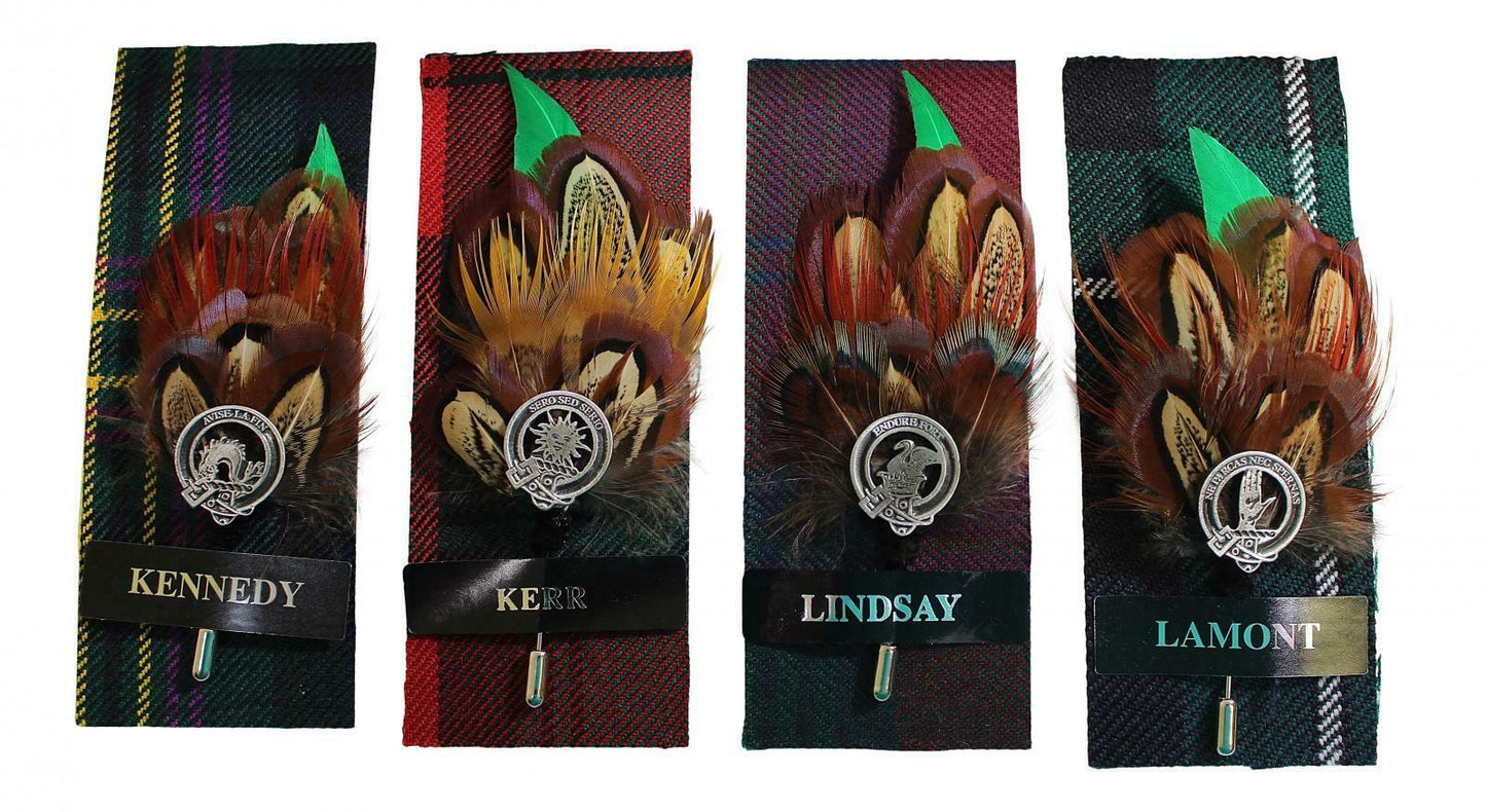 Feather Clan Kilt Pin - Kennedy Kerr Lamont Lindsay