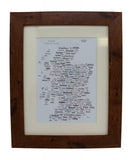 Art By The Loch Handmade Scottish Clans & Castles World Map Word Art Picture