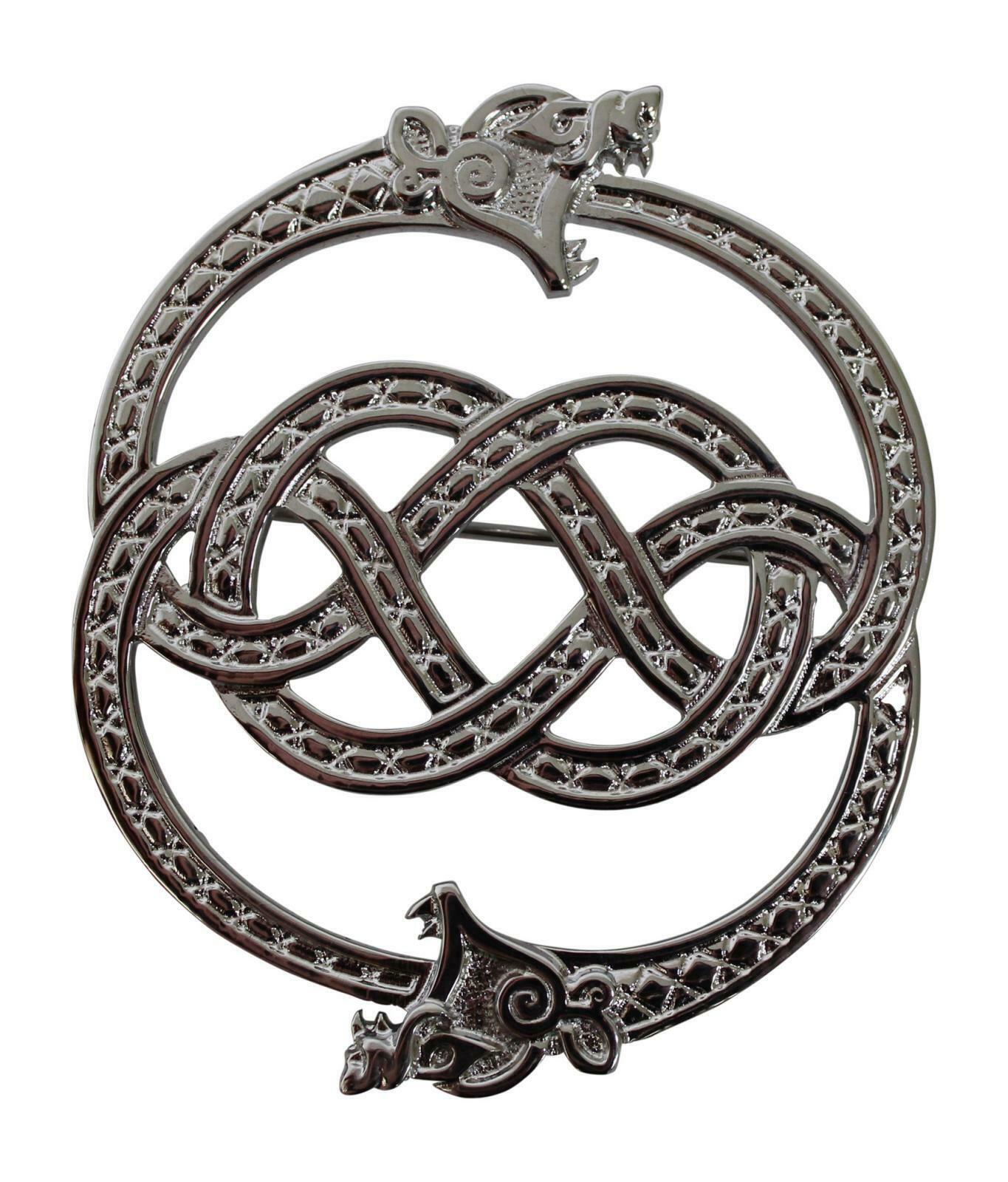 Zoomorphic Serpent Plaid Brooch