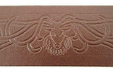 Stag Embossed 100% Brown Leather Quality Buckle Kilt Belt
