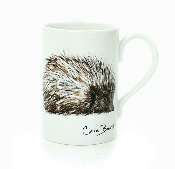 Clare Baird Scottish Cute Spikey Hedgehog Porcelain Mug Cup