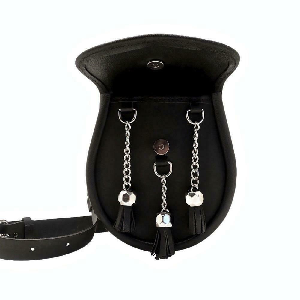 Black Leather Sporran Handbag