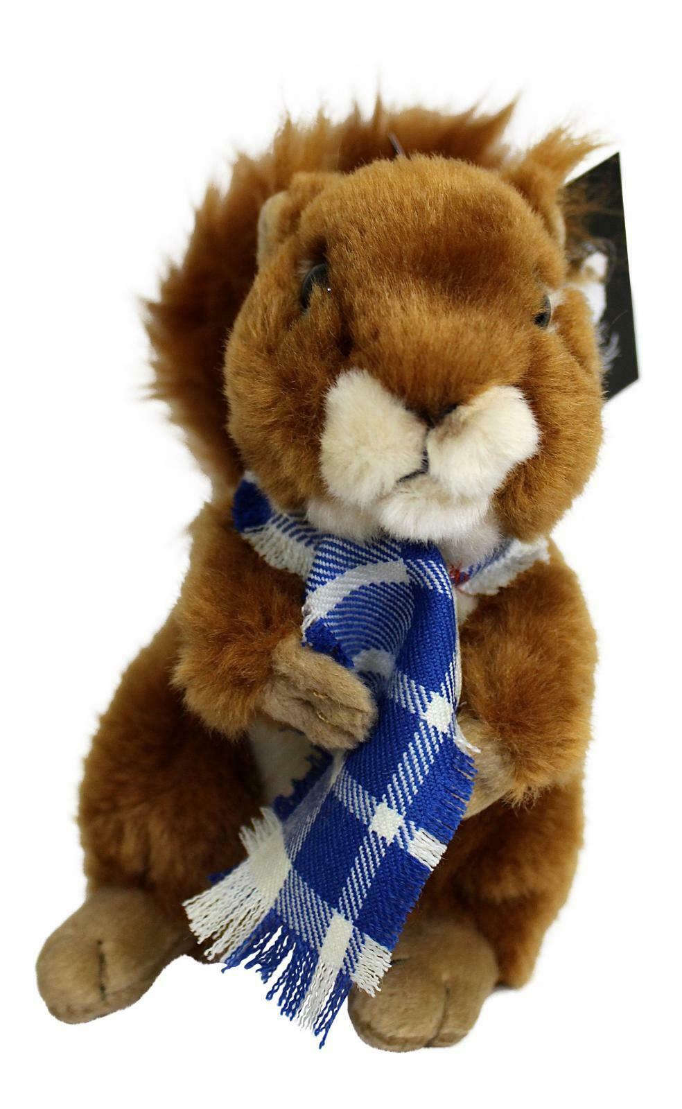 Ronnie Hek Cute Red Squirrel Tartan Scarf Teddy Bear