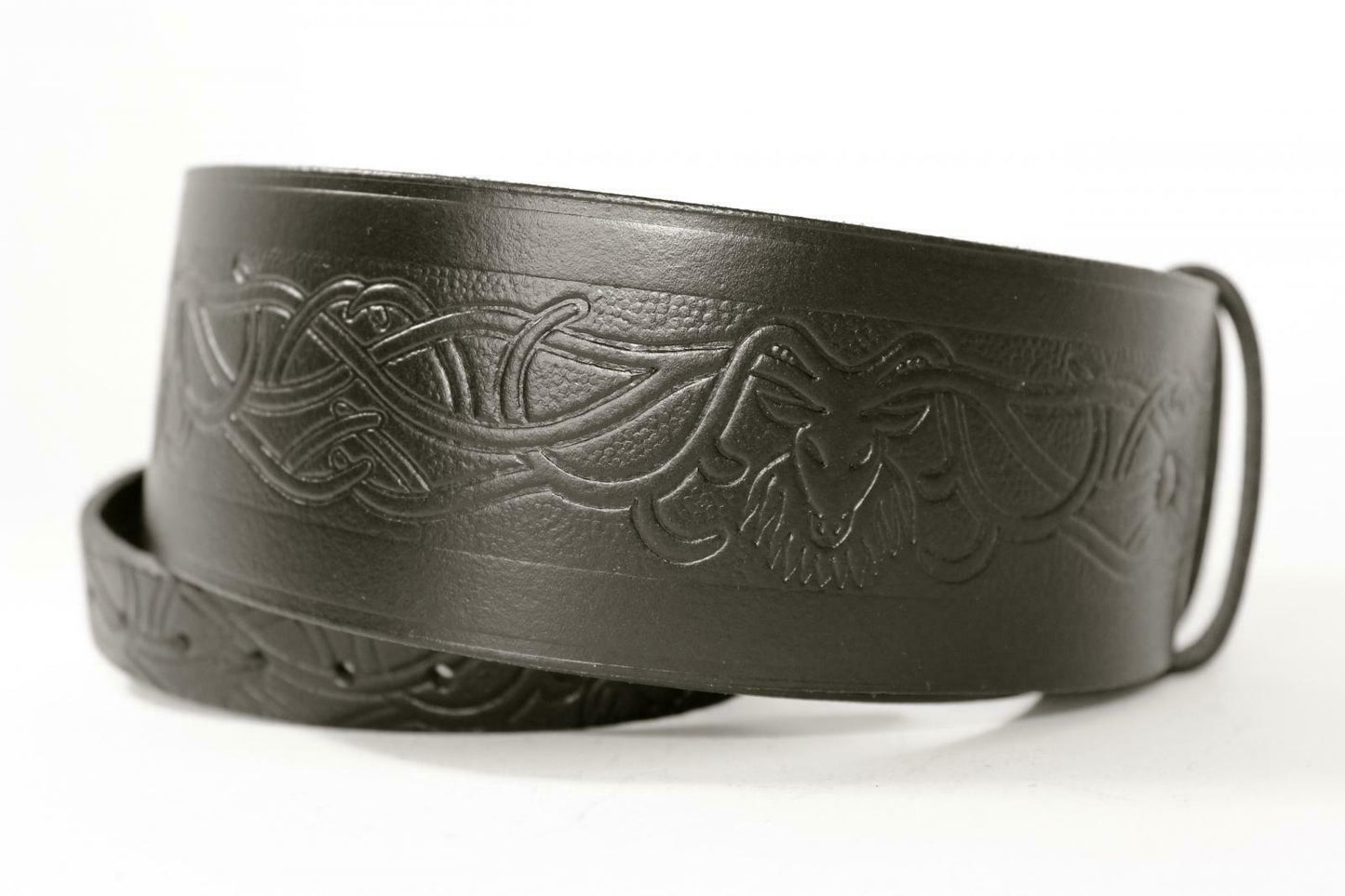 Stag Embossed Leather Kilt Belt