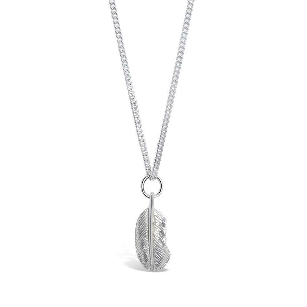 Rose Gold Silver Feather Necklace